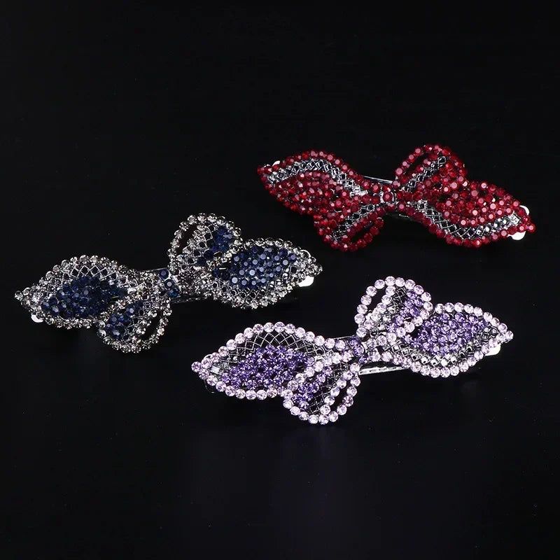 Glitter Crystal Rhinestone Ponytail Hair Clip | Wedding Barrette Rhinestone Hair Clip QXL
