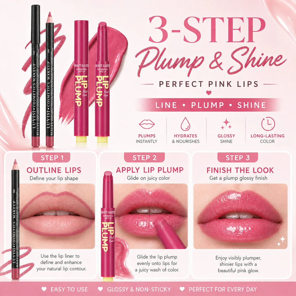 Matte Lip Liner & Moisturizing Lipstick Set | 2-Pc Lip Kit Lip Liner & Lipstick Set QXL