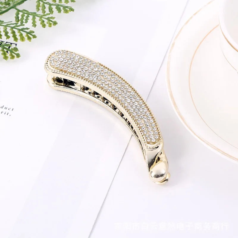 Crystal Rhinestone Banana Hair Clip | Women's Claw Barrette Hair Claw Clip QXL