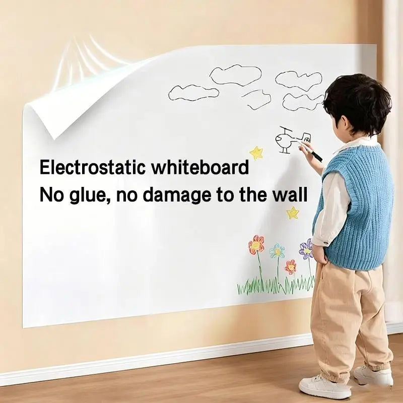 Reusable Electrostatic Whiteboard Wall Sticker | 45–60cm Wide Whiteboard Wall Sticker QXL