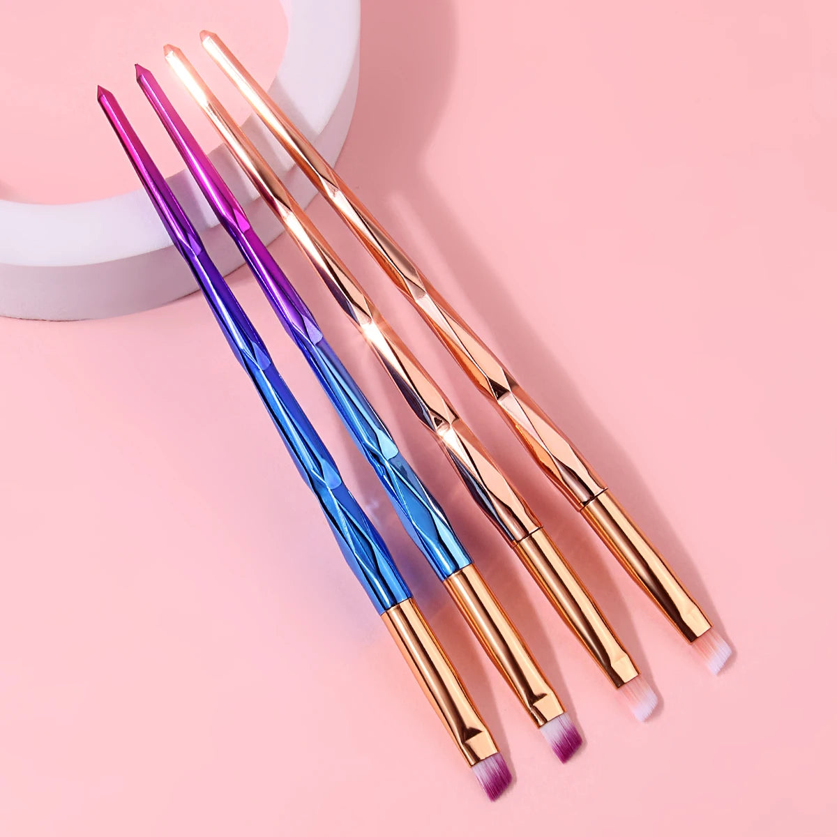 KOSSHOW 2-Pack Eyeliner & Eyeshadow Brushes | Ombre Handle Eye Makeup Brush Set QXL