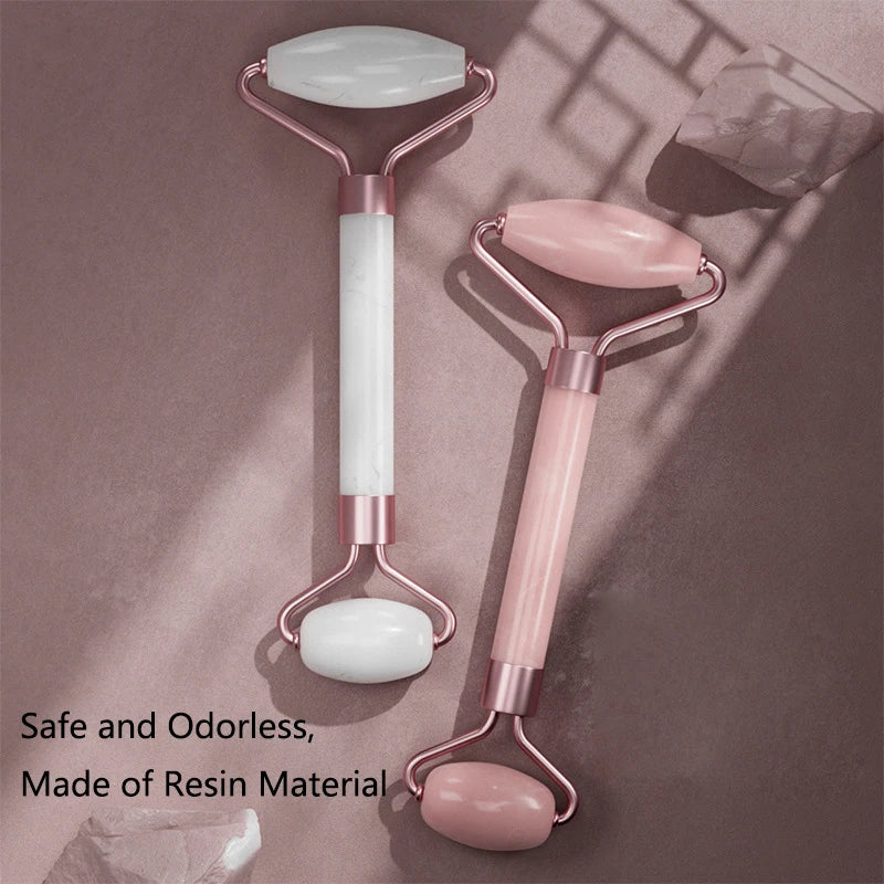 Face & Neck Jade Roller + Gua Sha Board | Resin Massager Set Facial Roller Set QXL