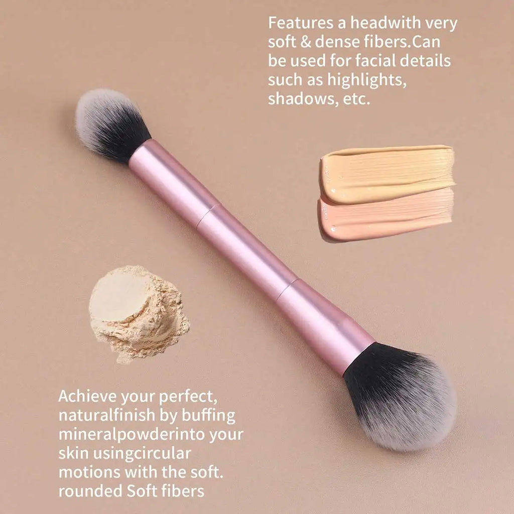 LUXEBLEND 2-Pc Dual-Ended Powder & Blush Makeup Brush Set Makeup Brush Set QXL