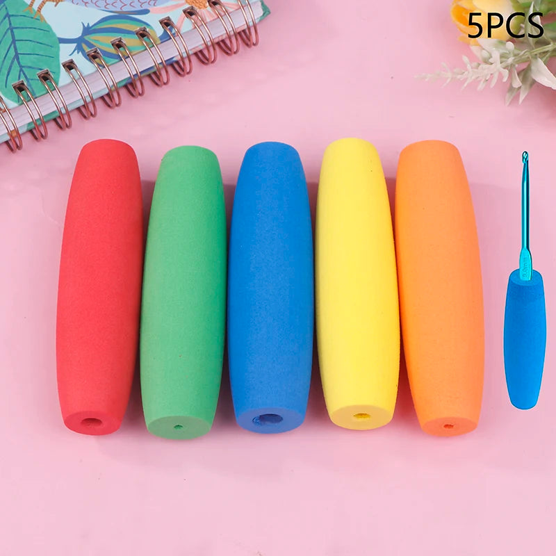 5-Pack Ergonomic EVA Crochet Hook Handles | Fits 2mm–8mm Crochet Hook Handles QXL
