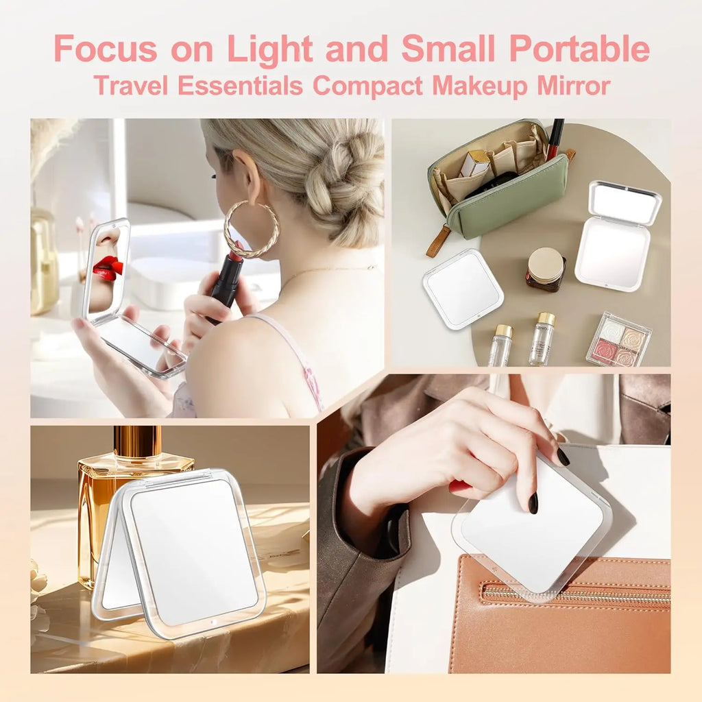 Compact Folding Pocket Makeup Mirror – 30X Magnification Compact Makeup Mirror QXL