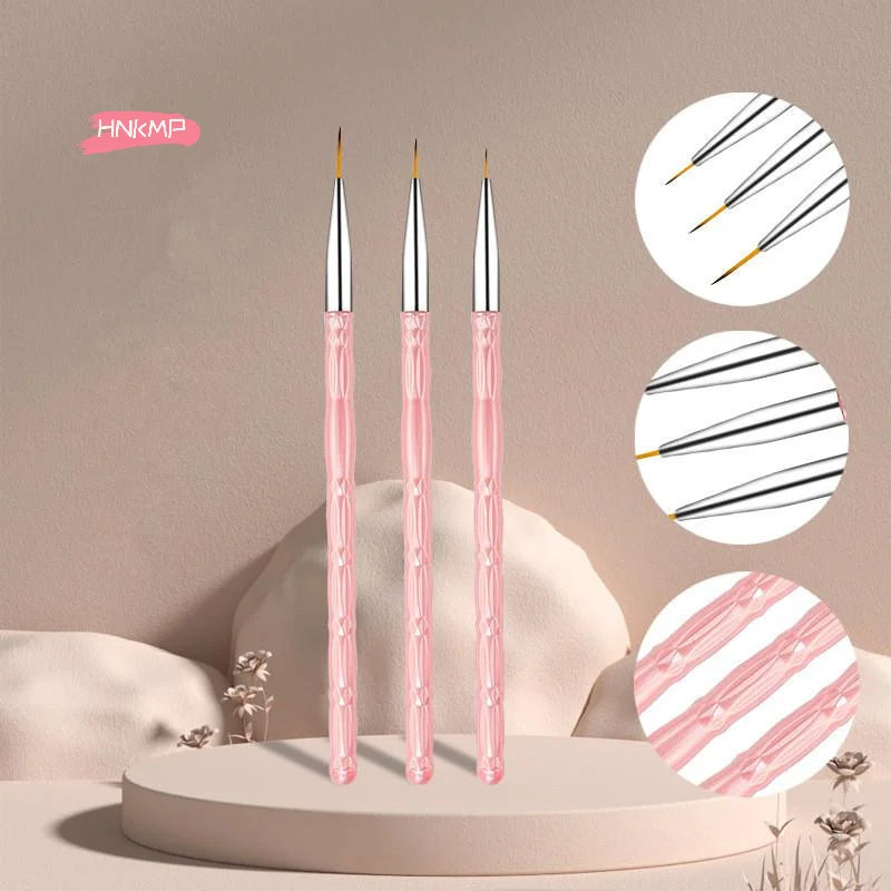 3-Piece Fine Nail Art Liner Brush Set | UV Gel Detail Painting Nail Art Liner Brush QXL