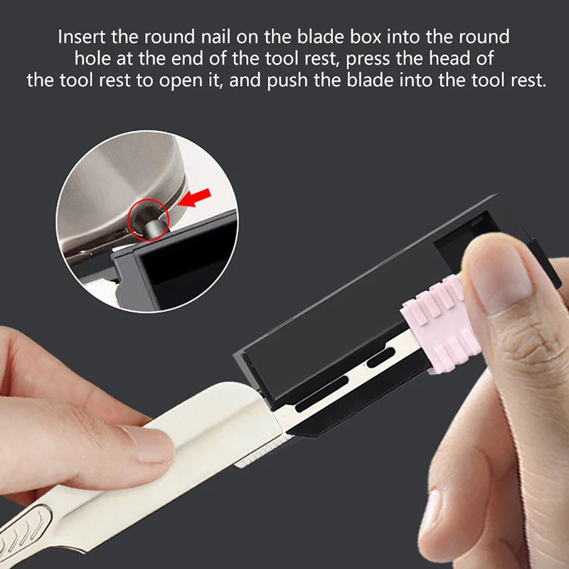 15-Pack Single-Sided Stainless Steel Razor Blades with Pusher Razor Blades QXL