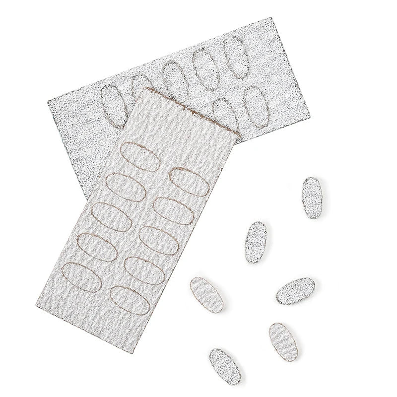 50-Pack Self-Adhesive Nail Sanding Flakes | Dual Grit Manicure Nail Sanding Flakes QXL