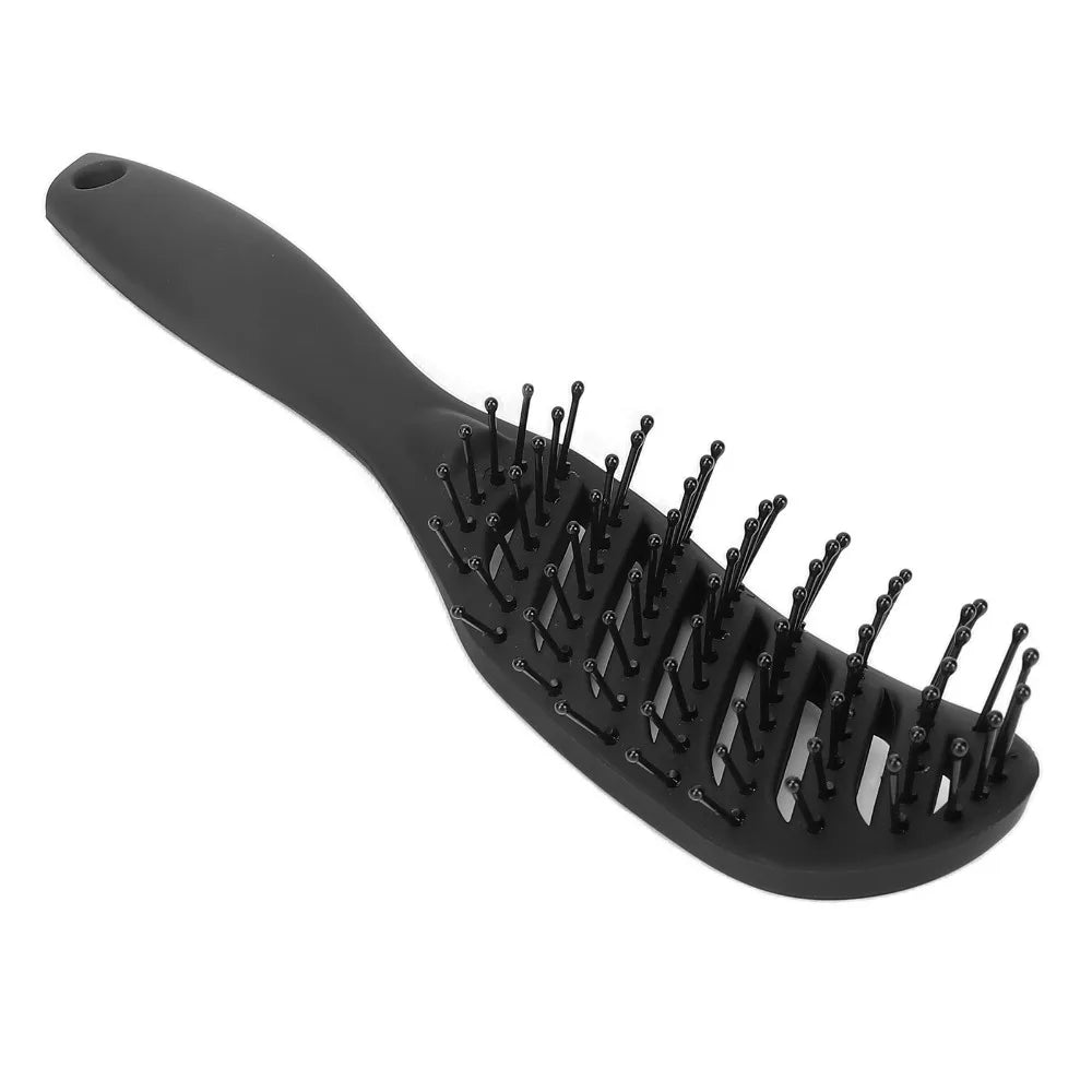 Vented Detangling Hair Comb – Meniscus Nylon Bristles Black Detangling Hair Comb QXL