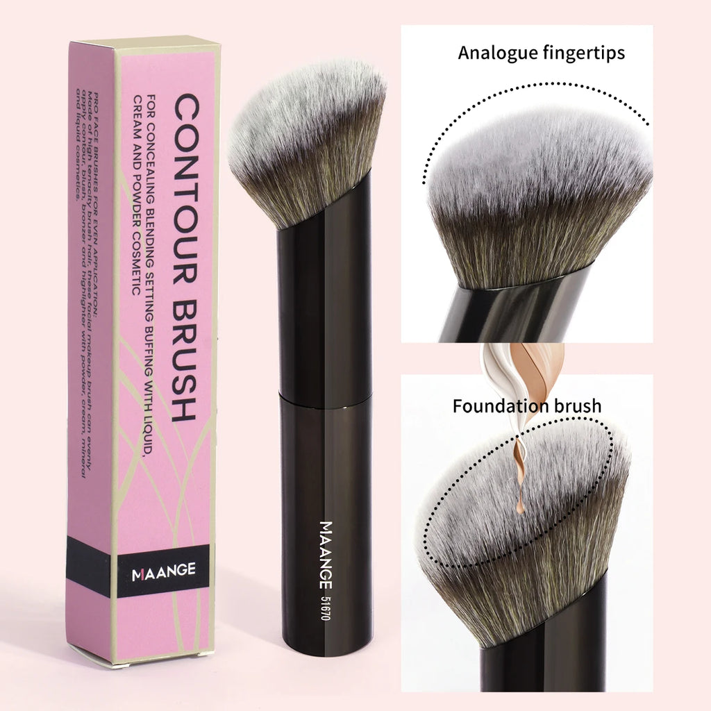 MAANGE Angled Foundation & Concealer Brush – Soft Synthetic Foundation Makeup Brush QXL