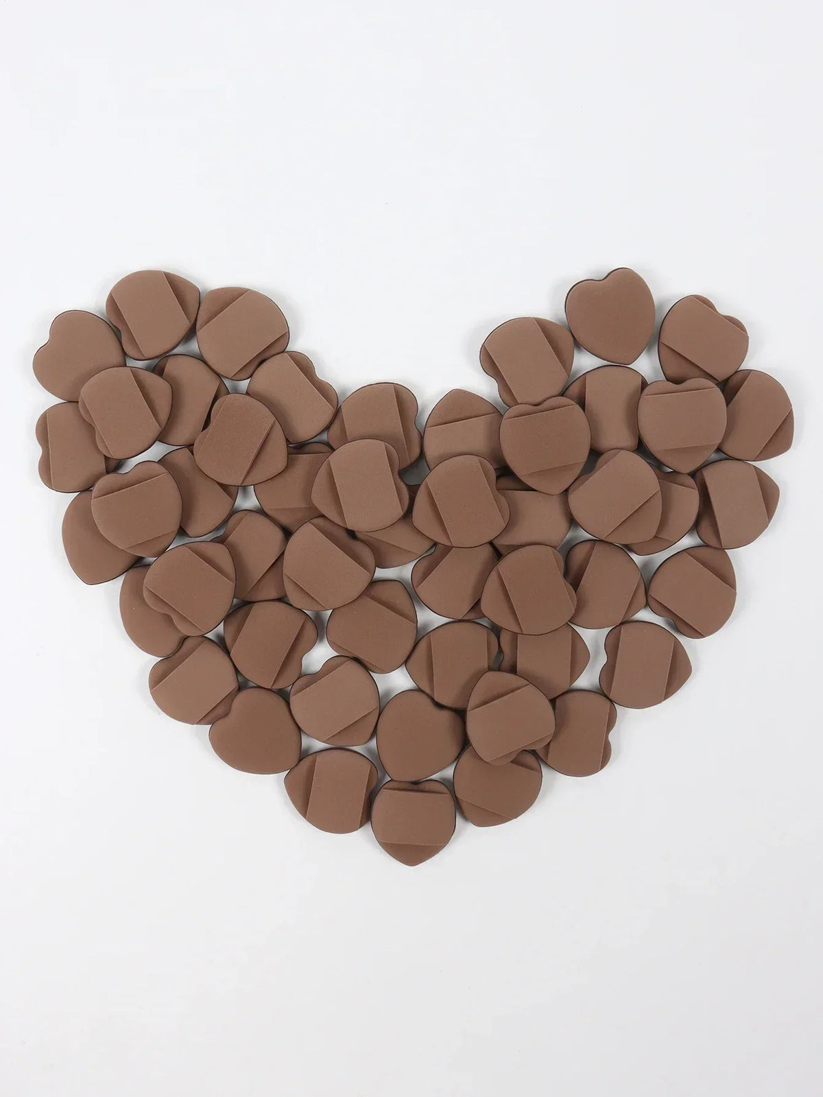 vvocci 50-Pc Mini Finger Puffs | Powder & Concealer Applicator Cosmetic Puff Set QXL M157 Coffee 50pcs