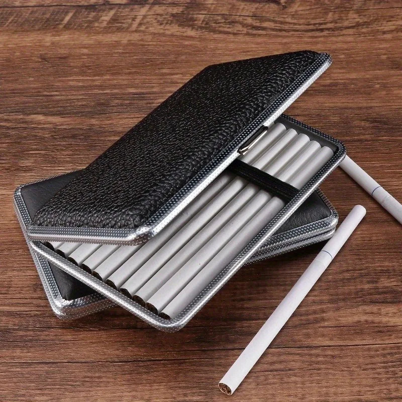 Leather Cigarette Case | Portable Moisture-Proof Rectangle Leather Cigarette Case QXL