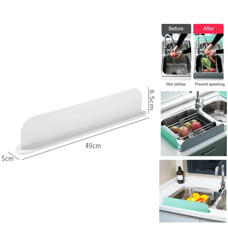 White Silicone Sink Splashback Guard & Countertop Protector Sink Splashback Guard QXL