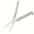 Portable Folding Scissors | Stainless Steel Outdoor Multi-Tool Folding Multi-Tool Scissors QXL Silver 1pc