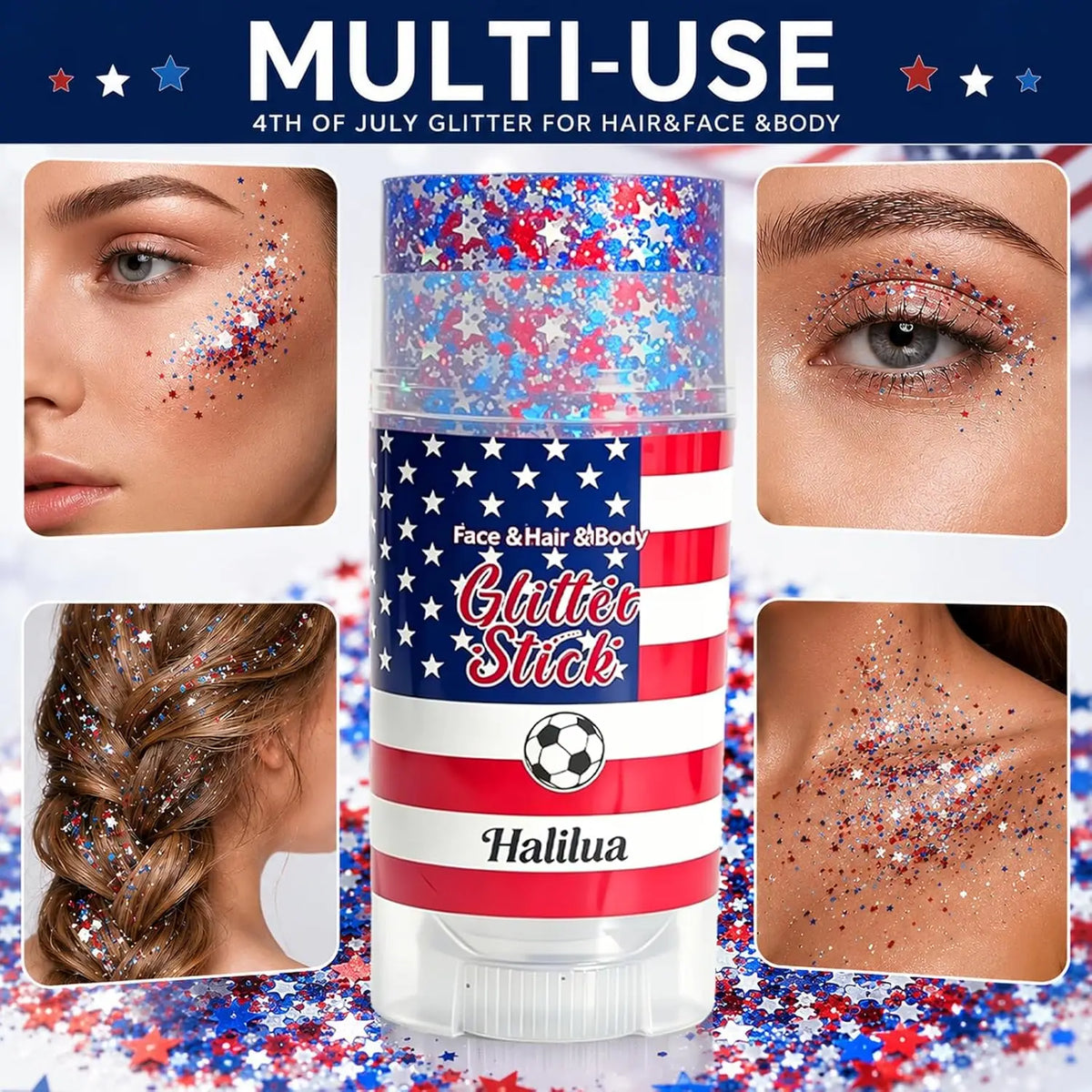 Waterproof Glitter Stick – Face, Hair, Body & Nail | Festival Body Glitter Stick QXL