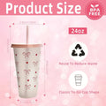 Kawaii Tumbler with Straw | Cute Bowknot BPA-Free Plastic Cup Kawaii Tumbler QXL 1PCS