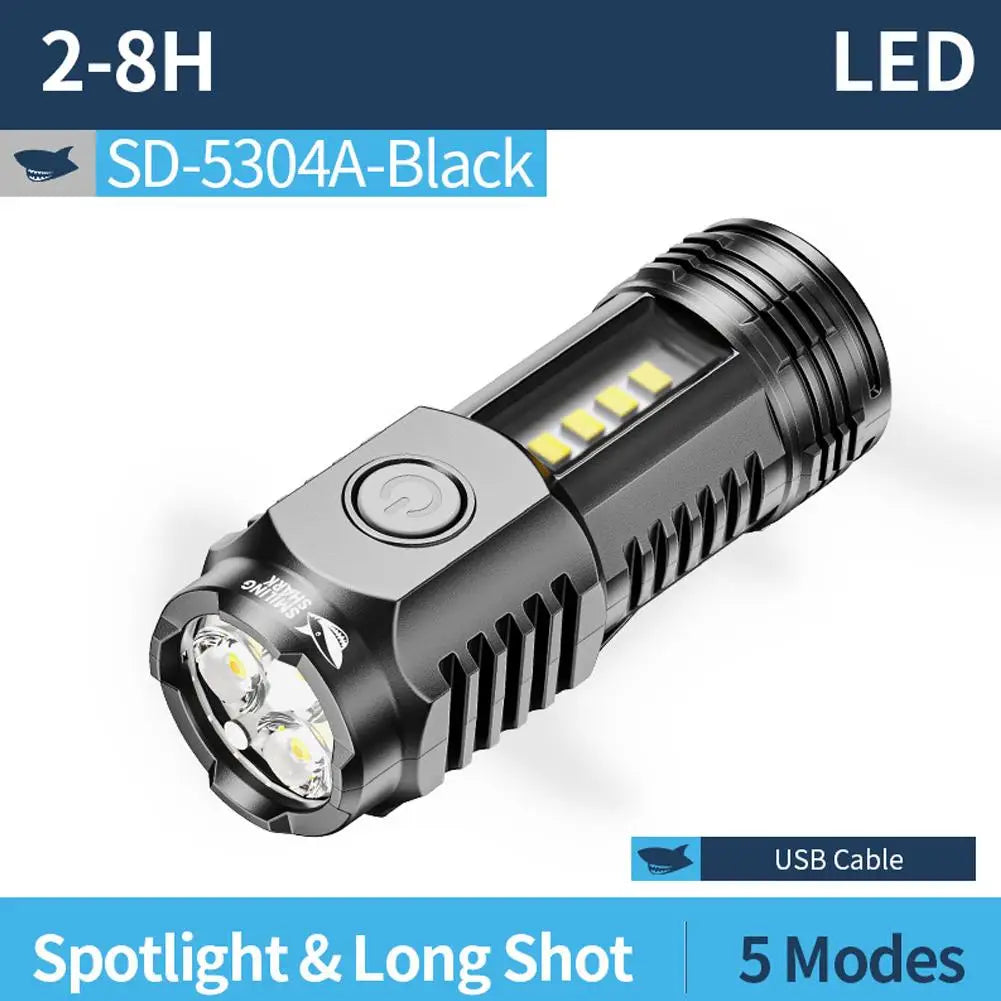 Mini 3-LED EDC Tactical Flashlight | USB Rechargeable & Clip Tactical Flashlight QXL