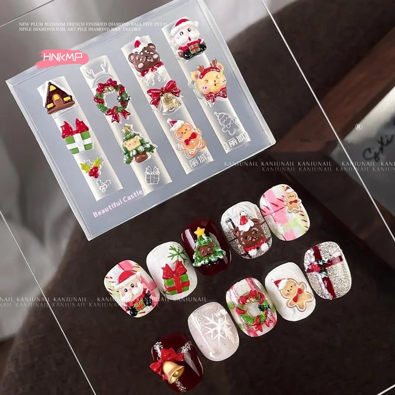 3D Christmas Silicone Nail Art Mold – Santa, Snowman & Tree Silicone Nail Mold QXL