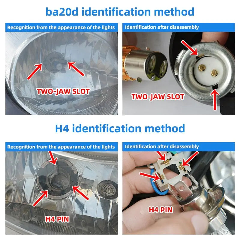 H4 BA20D H6 CSP LED Motorcycle Headlight – Dual Color Hi-Lo Motorcycle Headlight Bulb QXL