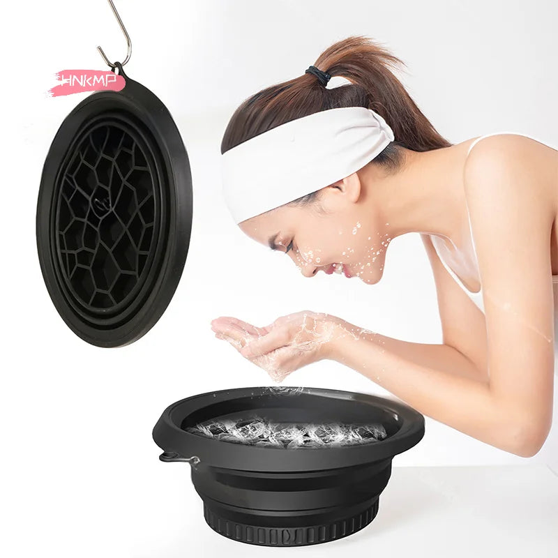 Foldable Silicone Ice Basin with Ice Tray | Facial Ice Bowl Facial Ice Basin QXL