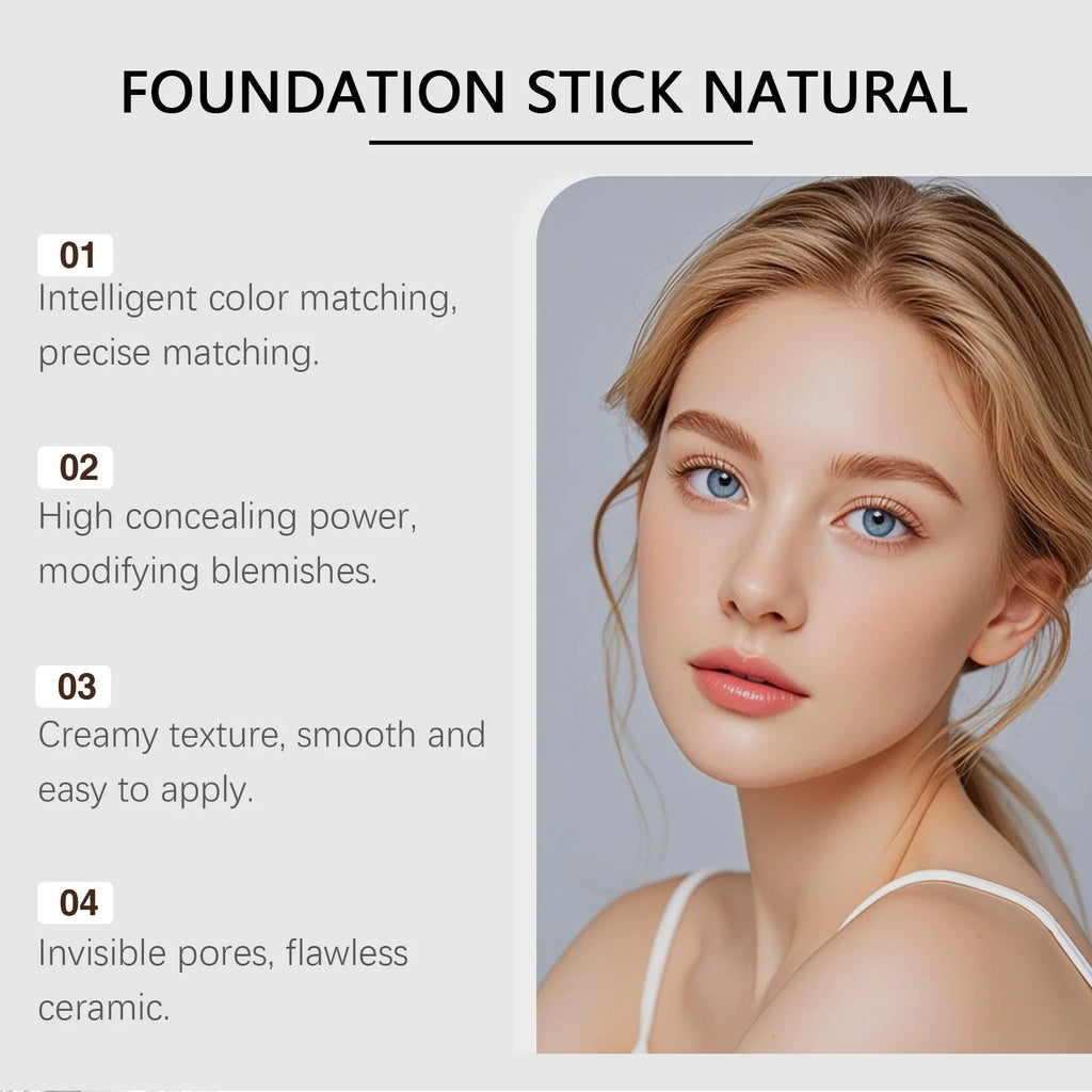 2-in-1 Color-Changing Foundation Stick with Detachable Brush Foundation Stick QXL