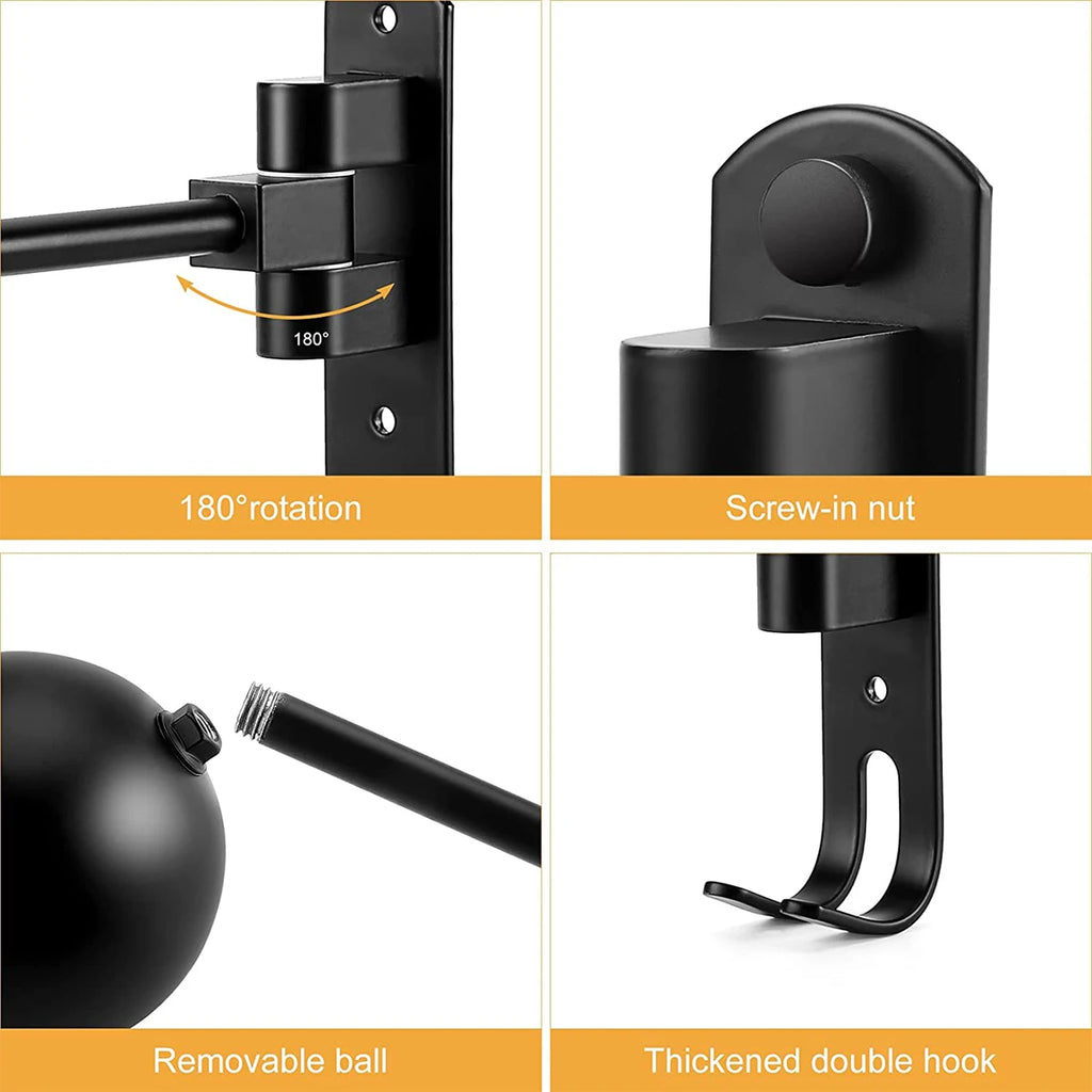 180° Rotating Wall Mount Helmet Rack with Hooks | Garage Organizer Wall Helmet Rack QXL