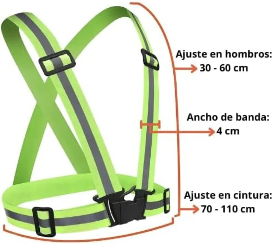 Reflective Safety Vest | High-Vis Adjustable for Running & Cycling Reflective Safety Vest QXL