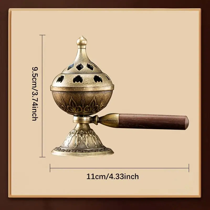 Rotating Handle Zinc Alloy Coil Incense Burner | Aromatherapy Incense Burner QXL