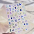 5D Nail Stickers – Gradient Plaid, Stars & Color Block Decals Nail Art Stickers QXL to5995