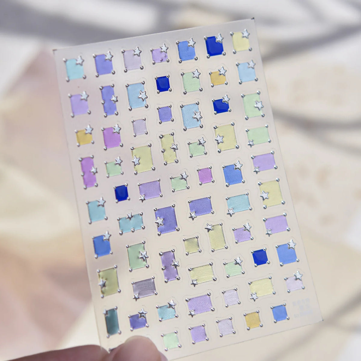 5D Nail Stickers – Gradient Plaid, Stars & Color Block Decals Nail Art Stickers QXL to5995