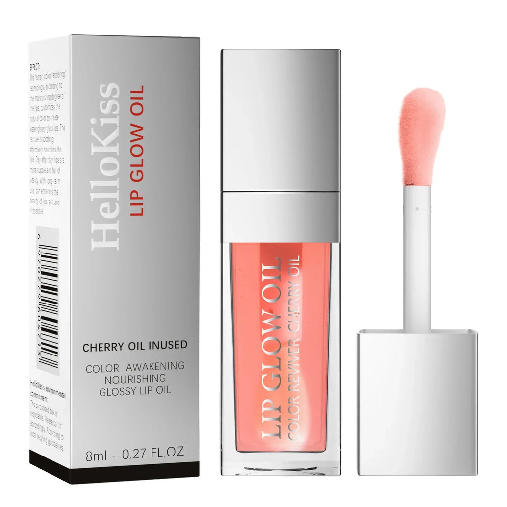 Hellokiss Lip Glow Oil 8ml | Cherry Glossy Moisturizing Lip Oil Lip Glow Oil QXL