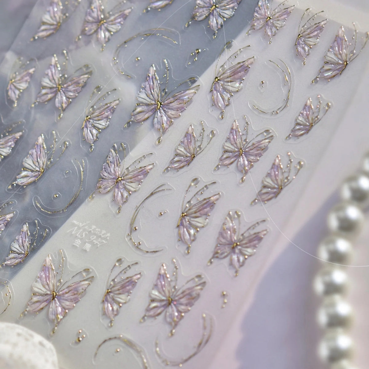 5D Butterfly Embossed Gold Nail Art Stickers | Luxury Decals Nail Art Stickers QXL