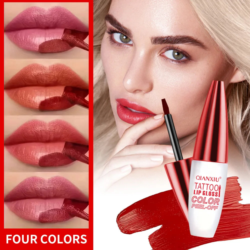 4-Color Peel-Off Lip Gloss | Water-Resistant Long-Lasting Peel-Off Lip Gloss QXL
