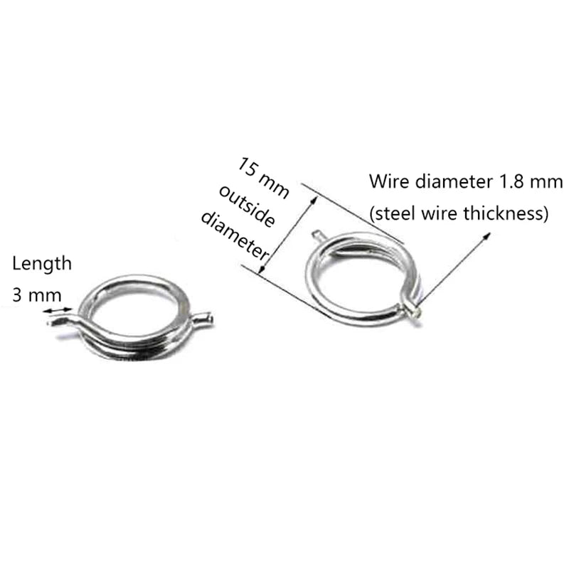 2-Pack Torsion Springs for Kitchen Scissors | 1.8mm Wire 15mm OD Scissor Replacement Spring QXL