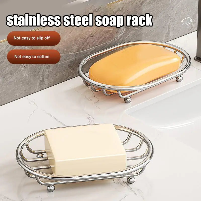 Stainless Steel Soap Dish Rack | Rustproof Drain Holder Soap Dish Rack QXL Default Title