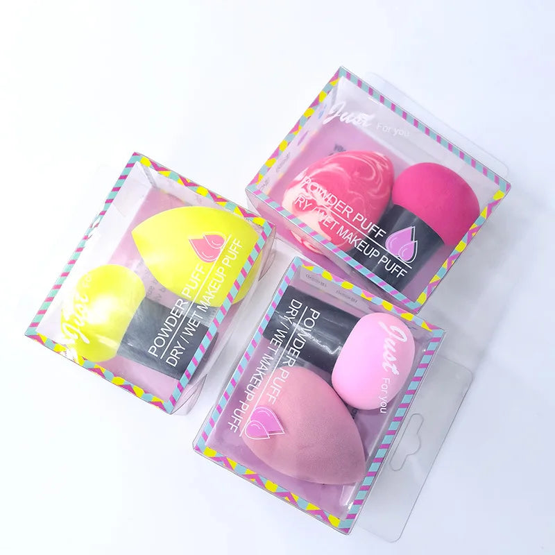 2-Pack Water Drop Makeup Sponge | Foundation Blender Set Makeup Blender Sponge QXL Random 1 Box 2Pcs