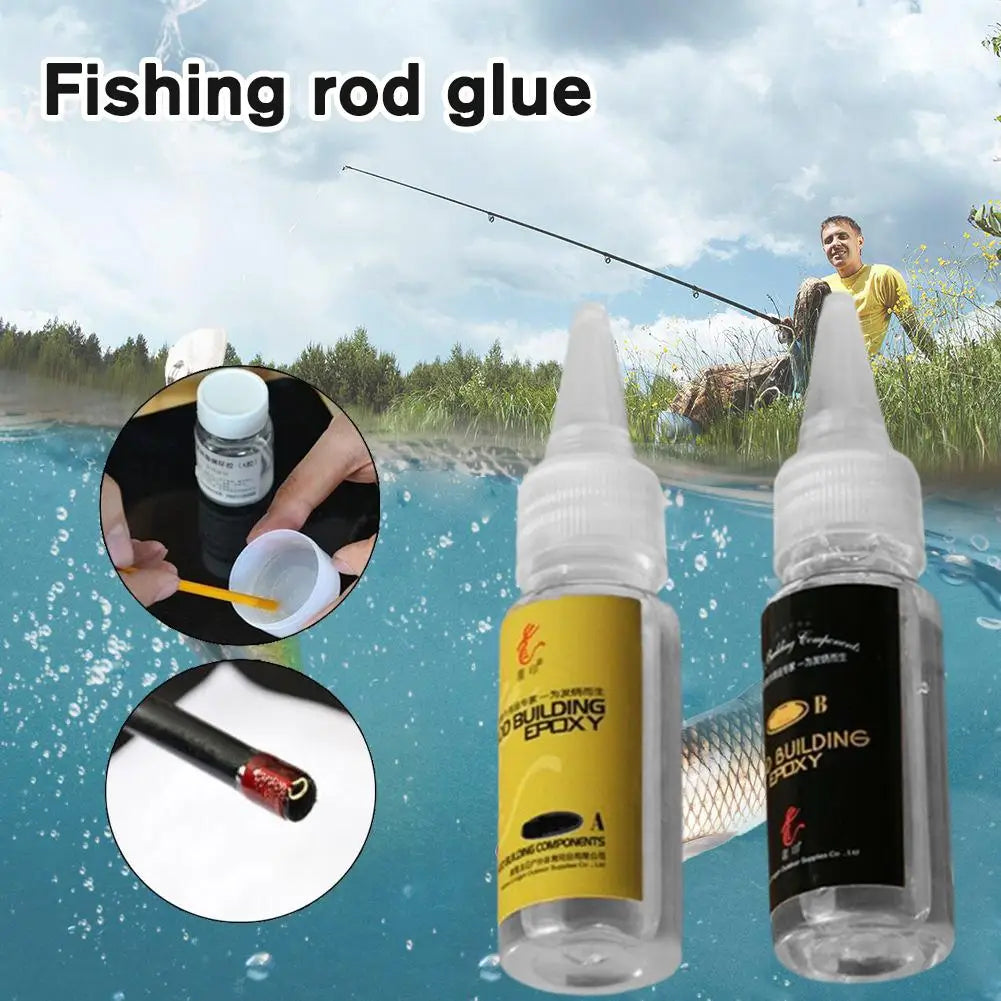 2-Pack Fishing Rod Epoxy AB Glue | Clear Repair Adhesive 20ml Fishing Rod Epoxy Glue QXL