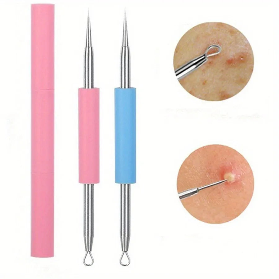 Double-Head Blackhead Extractor & Blemish Tool | Silicone Tip Blackhead Extractor Tool QXL