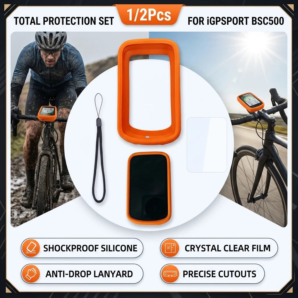 Silicone Case & Screen Protector for iGPSPORT BSC500 Bike Computer Case QXL