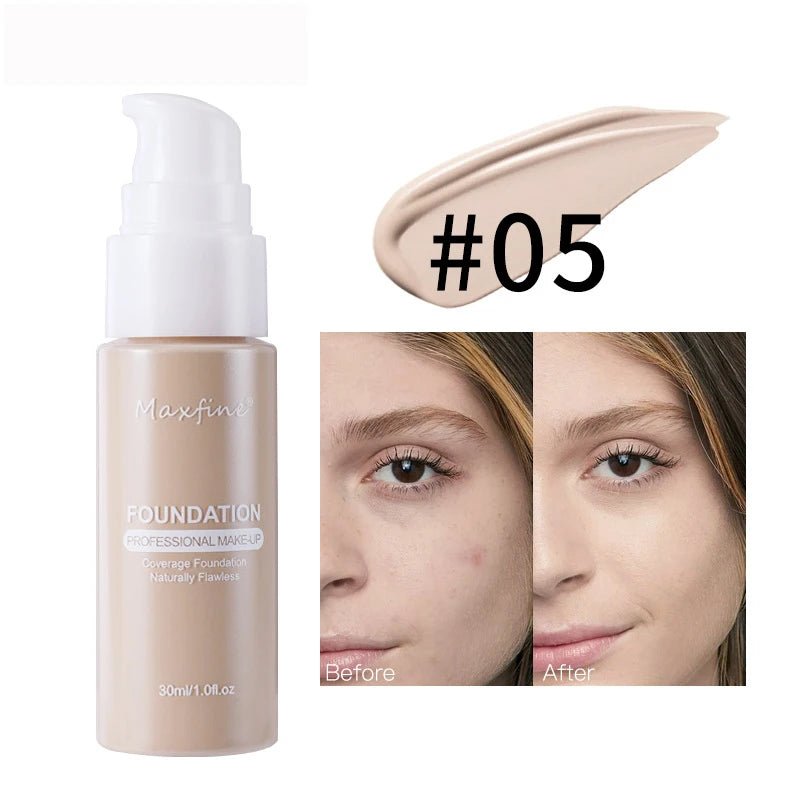 MAXFINE Liquid Foundation – Waterproof Concealer Makeup Liquid Foundation QXL 05