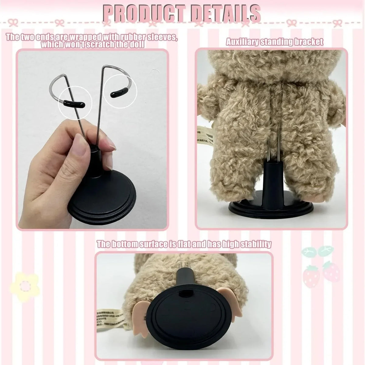 Adjustable Doll Stand 4–8 Inch | Metal Display Holder 3-Pack Doll Display Stand QXL