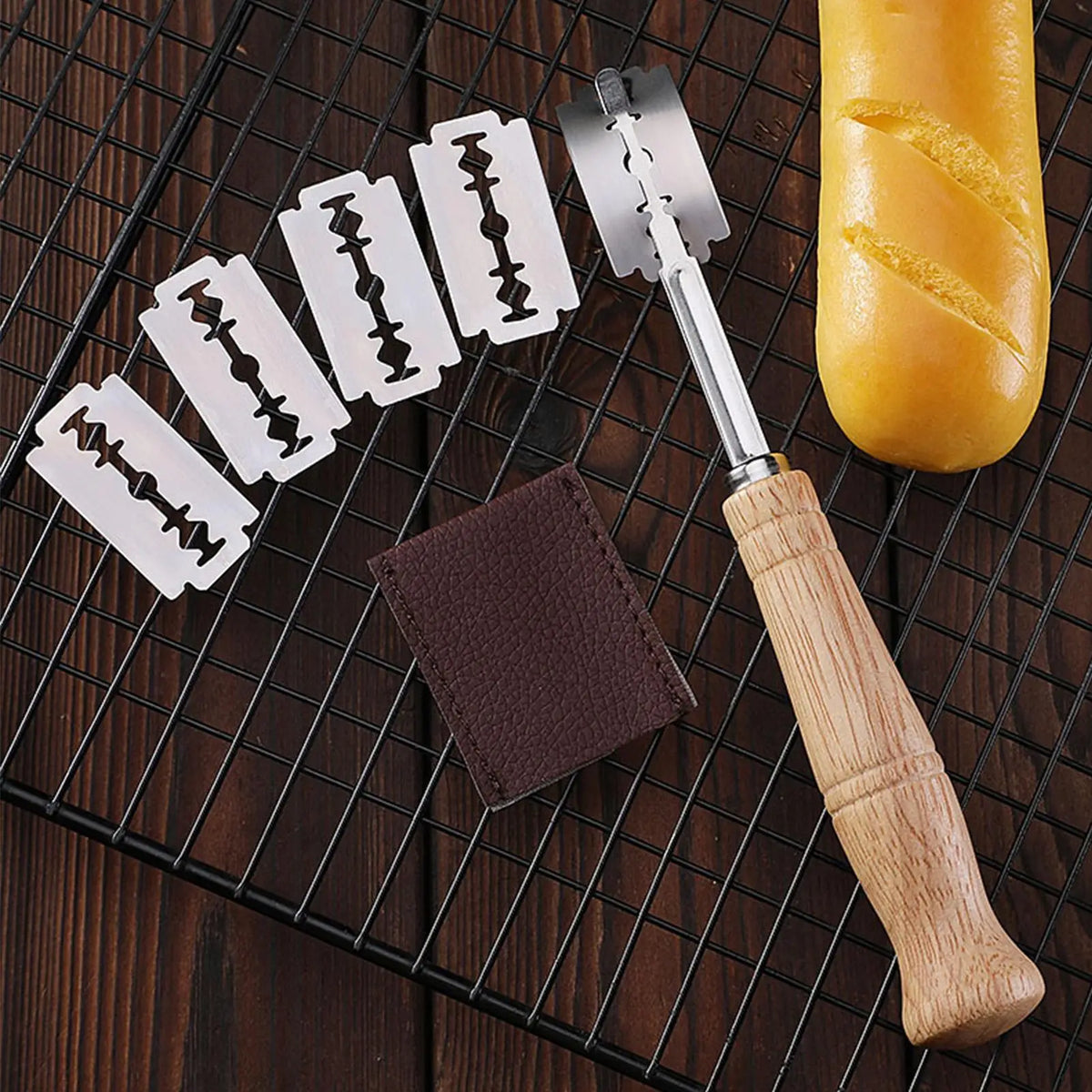 Bread Lame Dough Scoring Tool | Stainless Steel + 5 Blades Bread Scoring Tool QXL