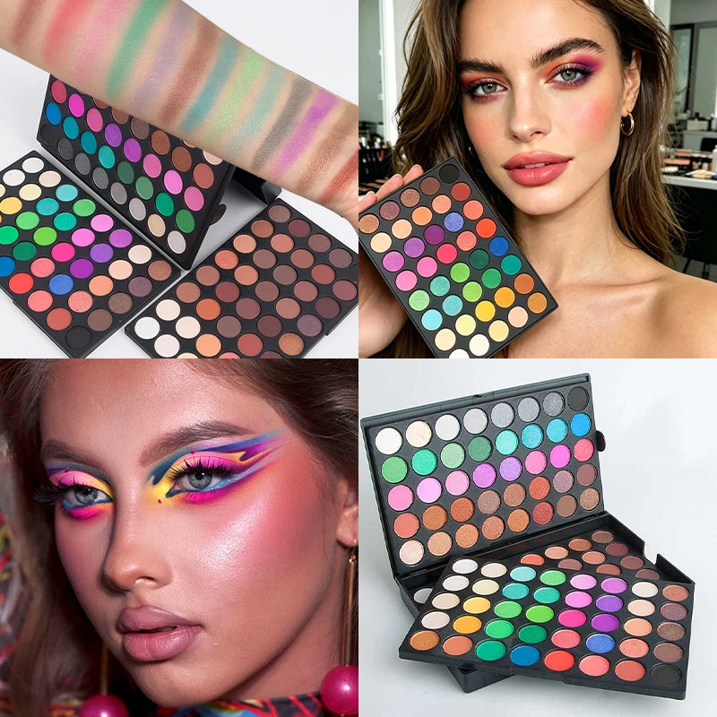 120-Color 3-in-1 Eyeshadow Palette | Matte Shimmer Glitter Eyeshadow Palette QXL