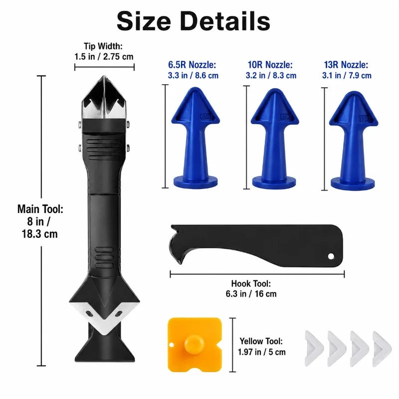 14-Piece Caulking Tool Kit | Sealant Remover & Grout Finisher Caulking Tool Kit QXL