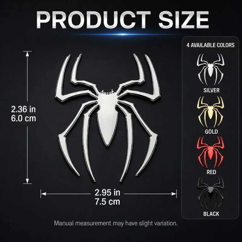 3D Metal Spider Car Sticker – Glossy Raised Emblem Decal Car Emblem Decal QXL