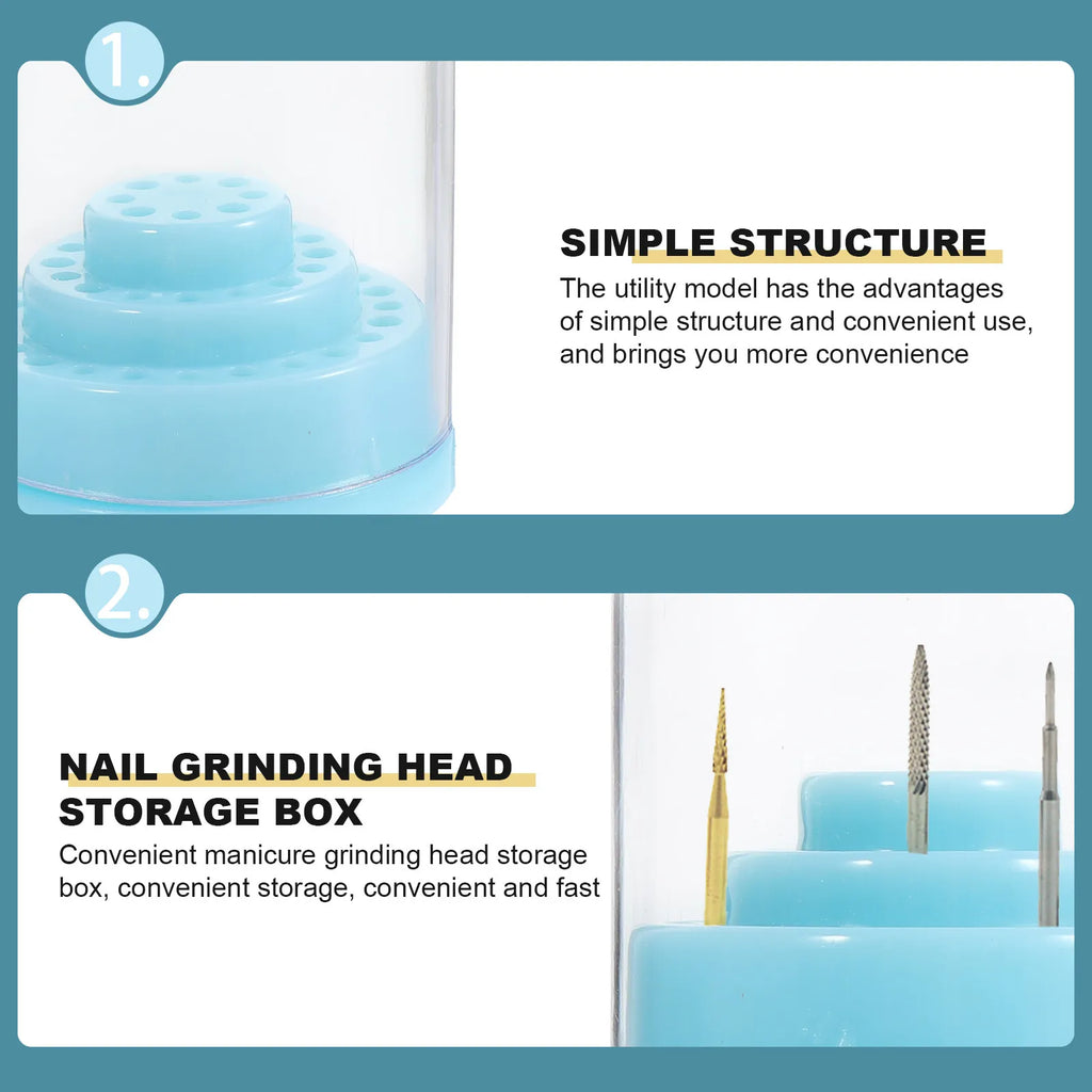 2-Pack Nail Drill Bit Storage Box | Manicure Organizer Nail Drill Bit Organizer QXL Default Title