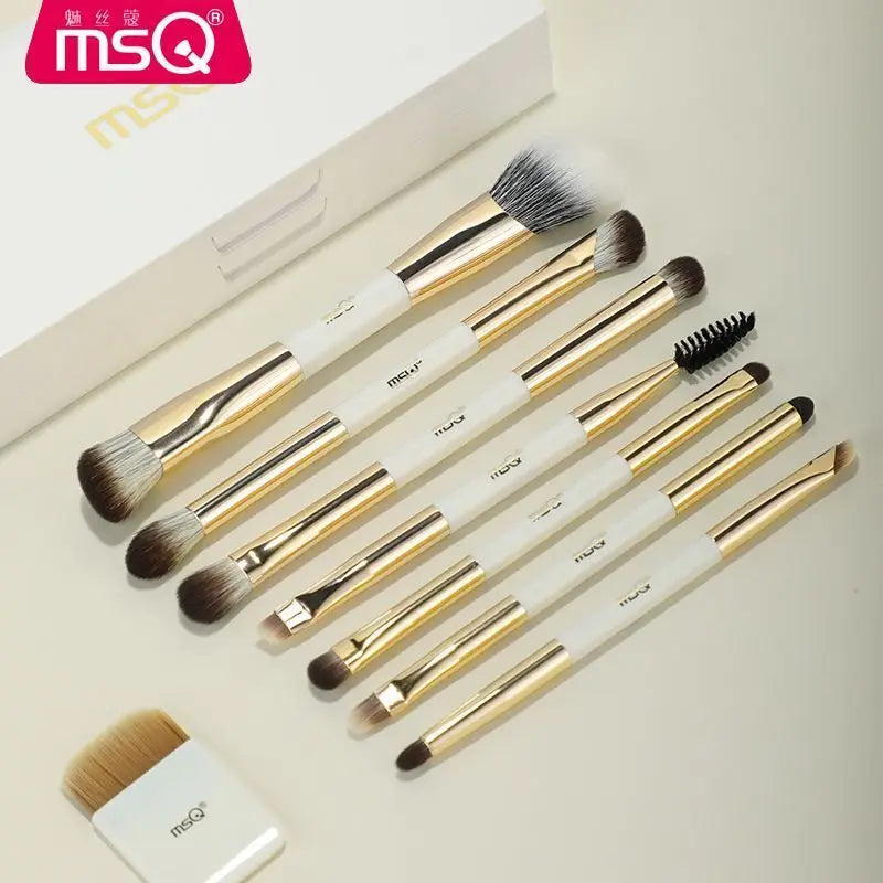 MSQ 8-Piece Double-Ended Makeup Brush Set | Foundation & Contour Makeup Brush Set QXL
