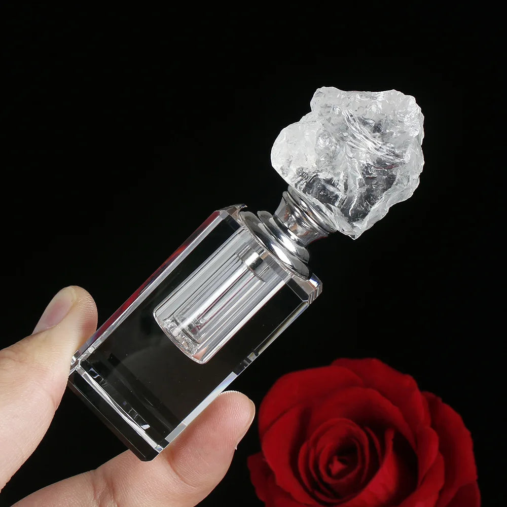 3ml K9 Crystal Perfume Bottle with Natural Quartz Topper Crystal Perfume Bottle QXL 3ml