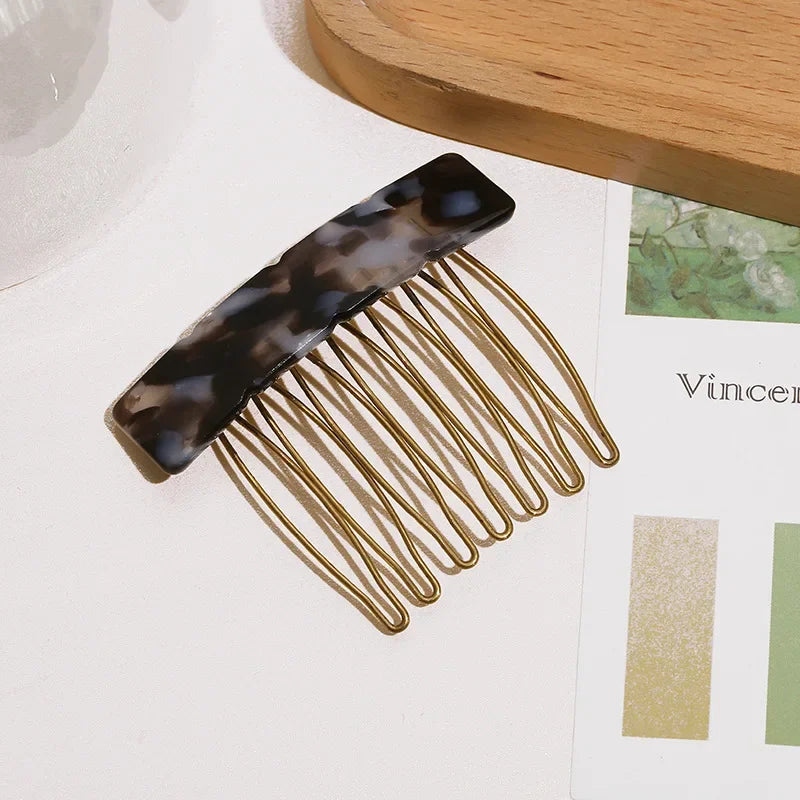 Mini Acetic Resin Hair Side Combs – 7 Teeth Strong Hold | 6cm Hair Side Combs QXL