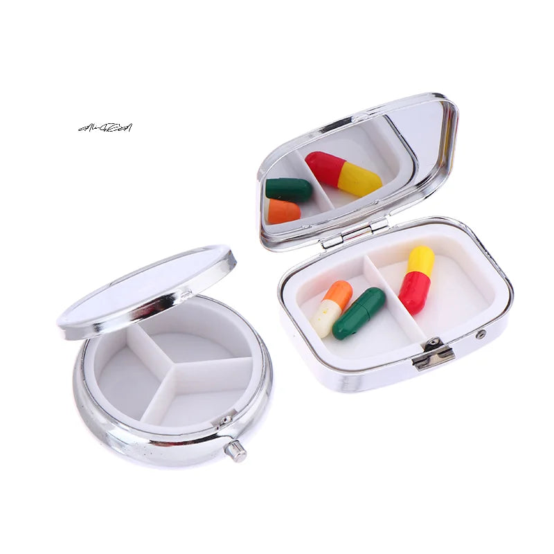 Waterproof Metal Pill Box | 2/3 Compartment Travel Case Travel Pill Organizer QXL